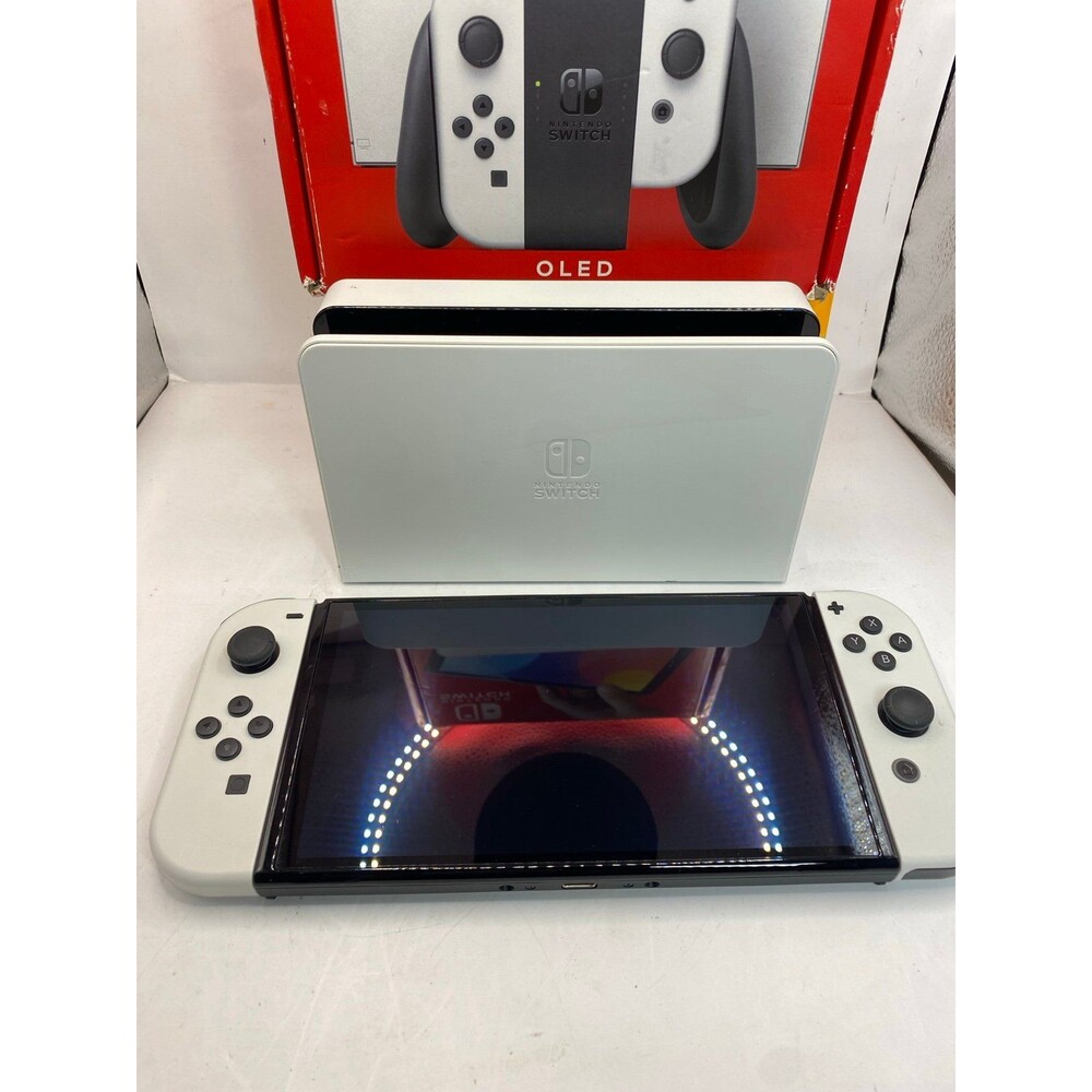 Nintendo Switch OLED System 64GB Console in Box w/White Joy-Cons + Dock BOX - Picture 2 of 8